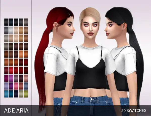 Sims 4 Hairs ~ Frost Sims 4 Adedarma`s Aria Hair Retextured