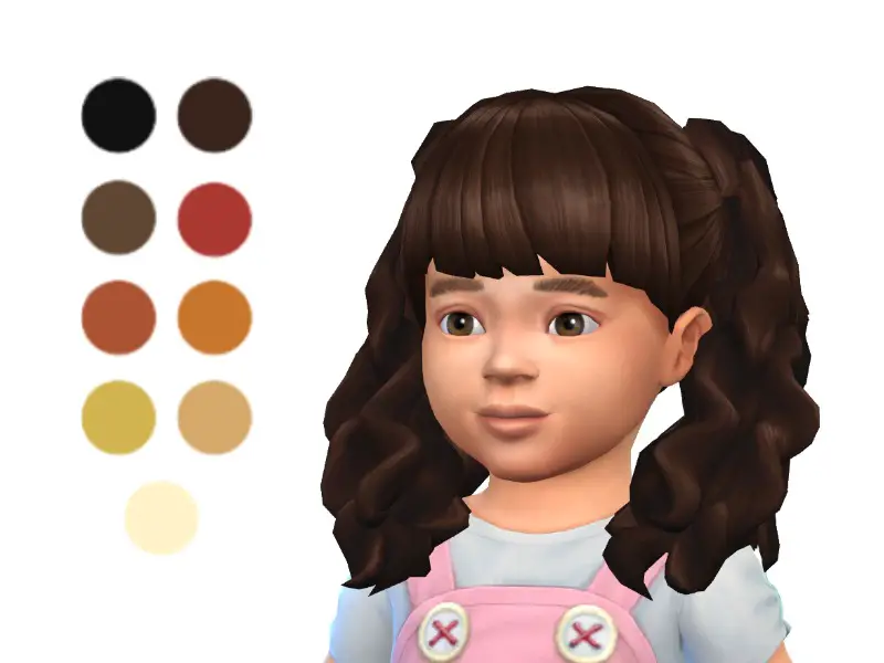 Sims 4 Hairs The Sims Resource Toddler Long Curly Pigtails Hair