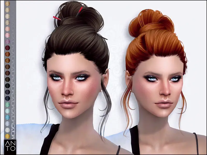 Sims 4 CC Blue Messy Hair - wide 3