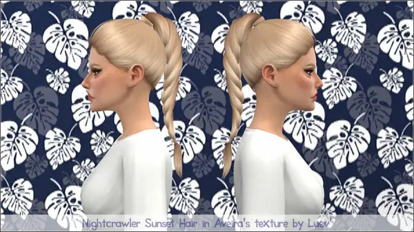 Sims 4 Hairs Mertiuza Nightcrawler`s Sunset Hair Retextured