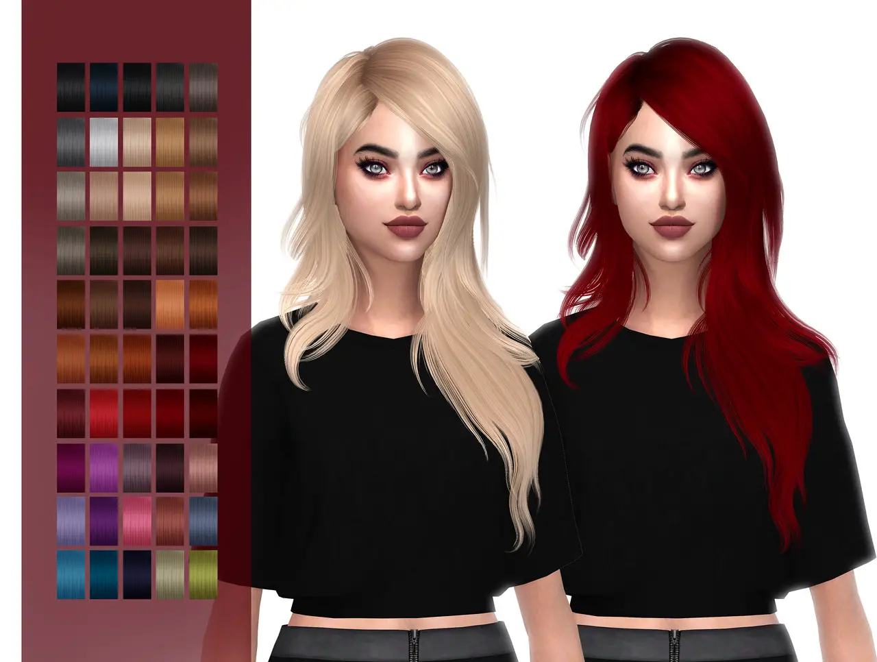 Sims 4 Hairs The Sims Resource Hallow`s Serenity Hair Retextured