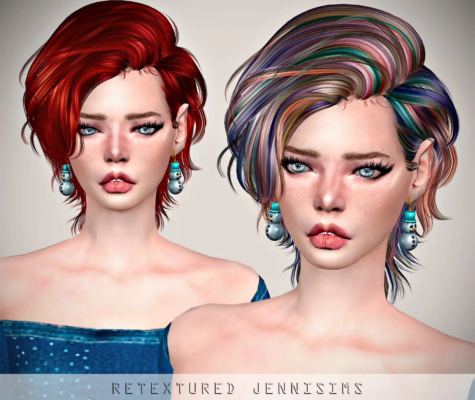 Jenni Sims Newsea`s Rough Sketch Hair Retextured Sims 4 Hairs