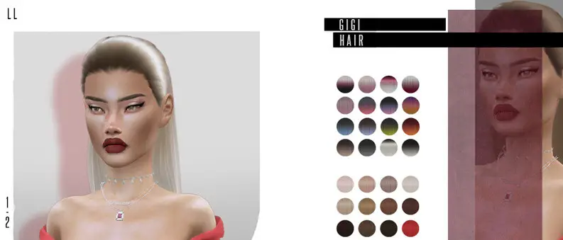 The Sims Resource Gigi Hair By Leah Lillith Sims 4 Hairs