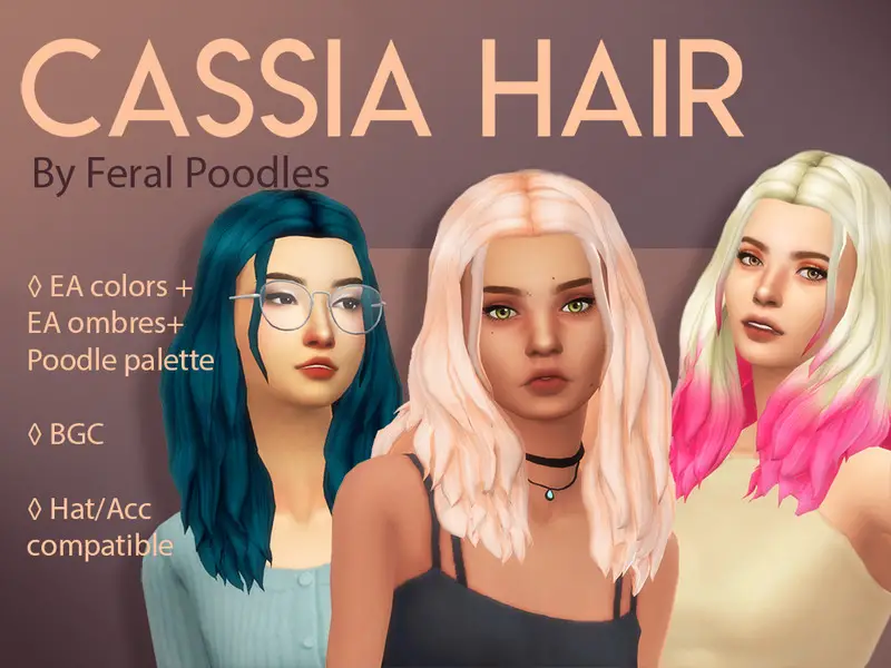 Sims 4 Hairs ~ The Sims Resource: Cassia hair recolored by feralpoodles
