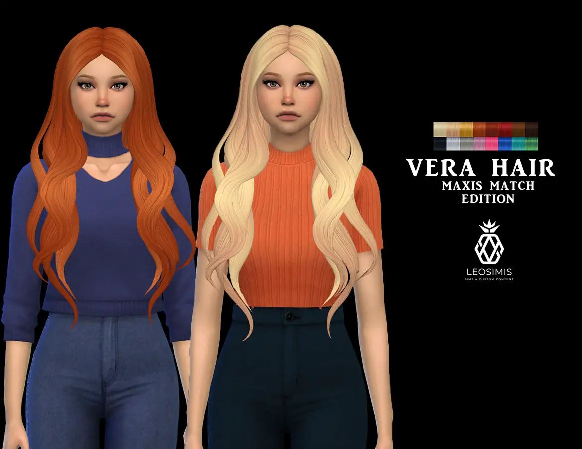 Leo 4 Sims: Vera Hair MM ~ Sims 4 Hairs
