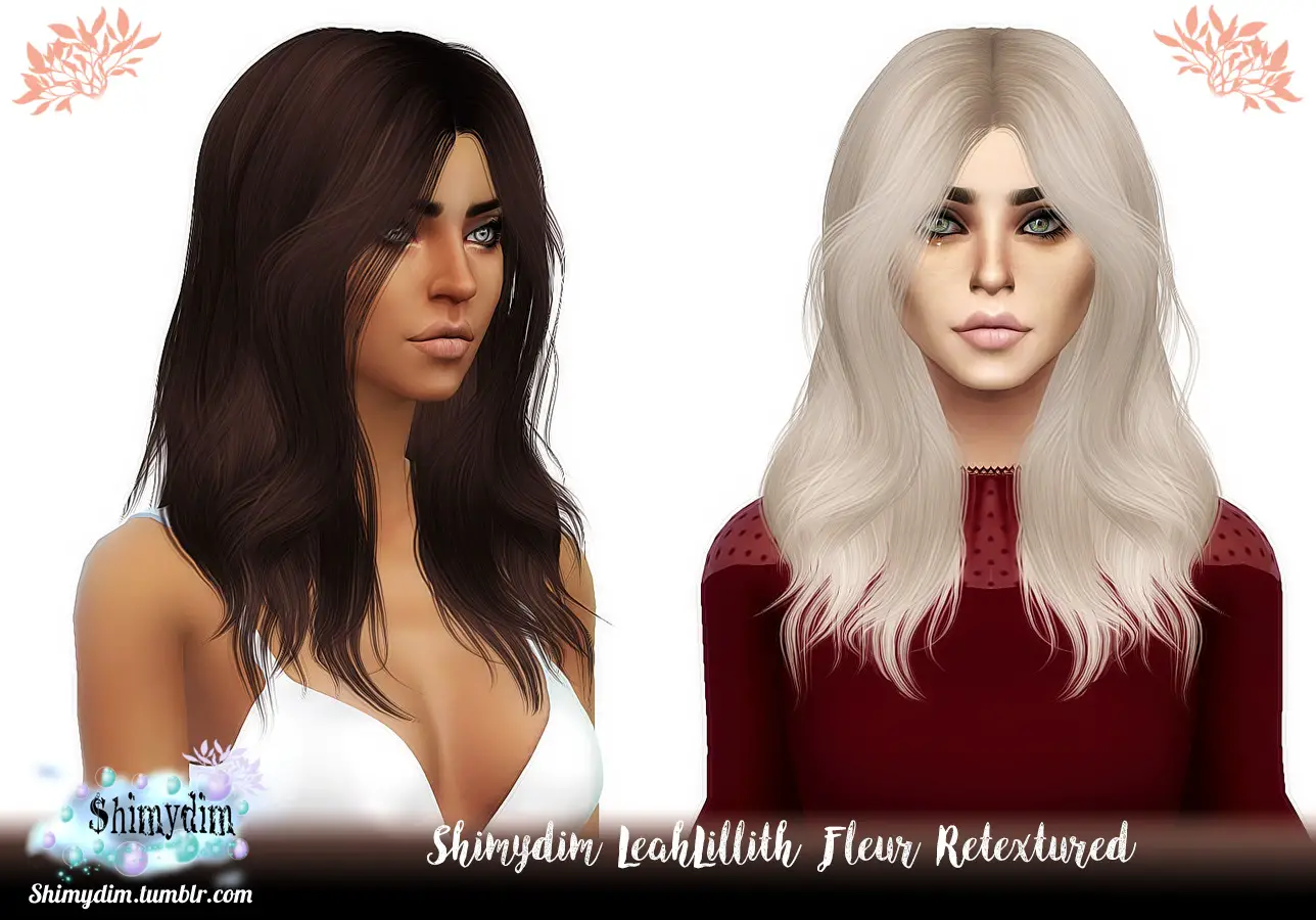 Sims 4 Hairs Shimydim Leahlillith`s Fleur Hair Retextured