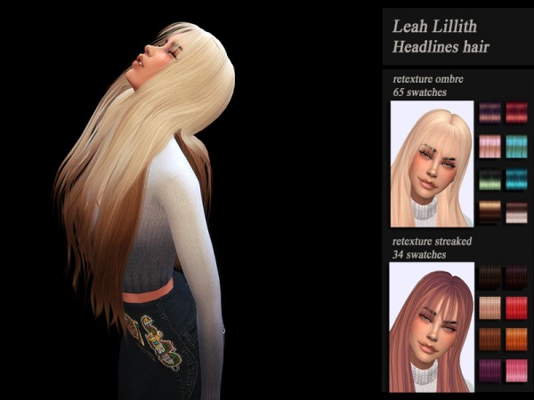 Sims 4 Hairs ~ The Sims Resource Leahlillith`s Headlines Hair Retextured By Jenn Honeydew Hum