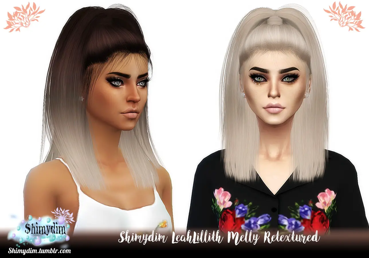 Sims 4 Hairs Shimydim Leahlillith`s Melly Hair Retextured