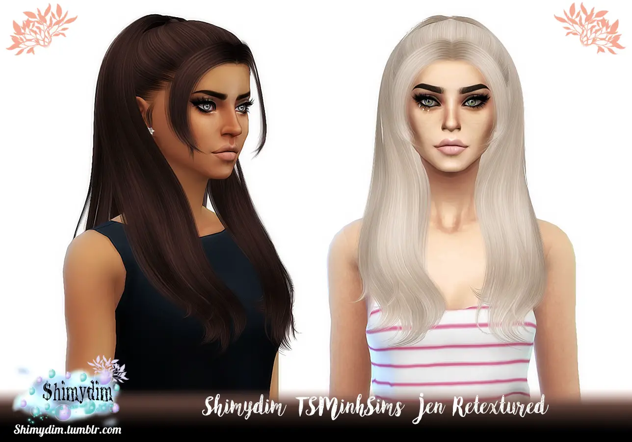 Shimydim Tsminh`s Jen Hair Retextured Sims 4 Hairs