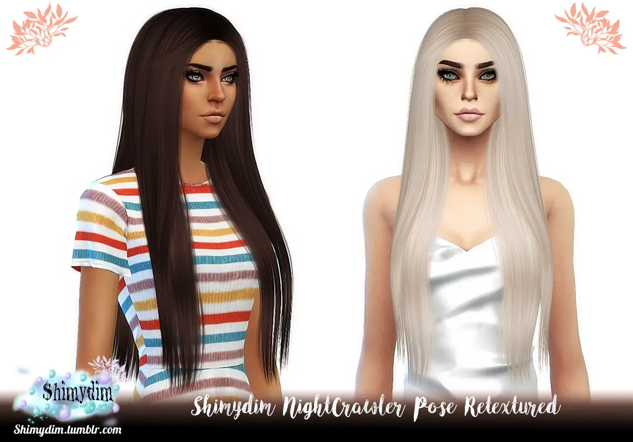 Sims 4 Hairs Shimydim Nightcrawler`s Pose Hair Retextured