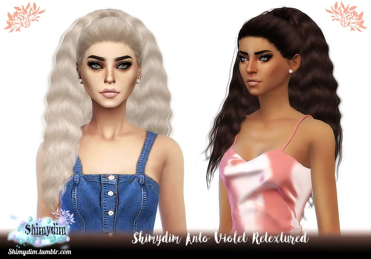 Sims 4 Hairs Shimydim Anto`s Violet Hair Retextured