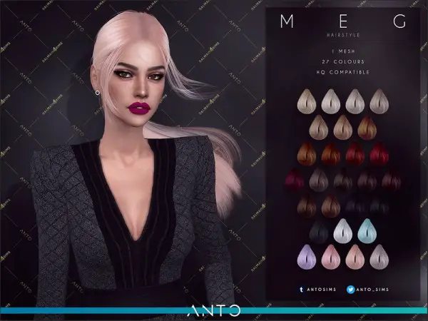 Sims 4 Hairs The Sims Resource Meg Hair By Anto