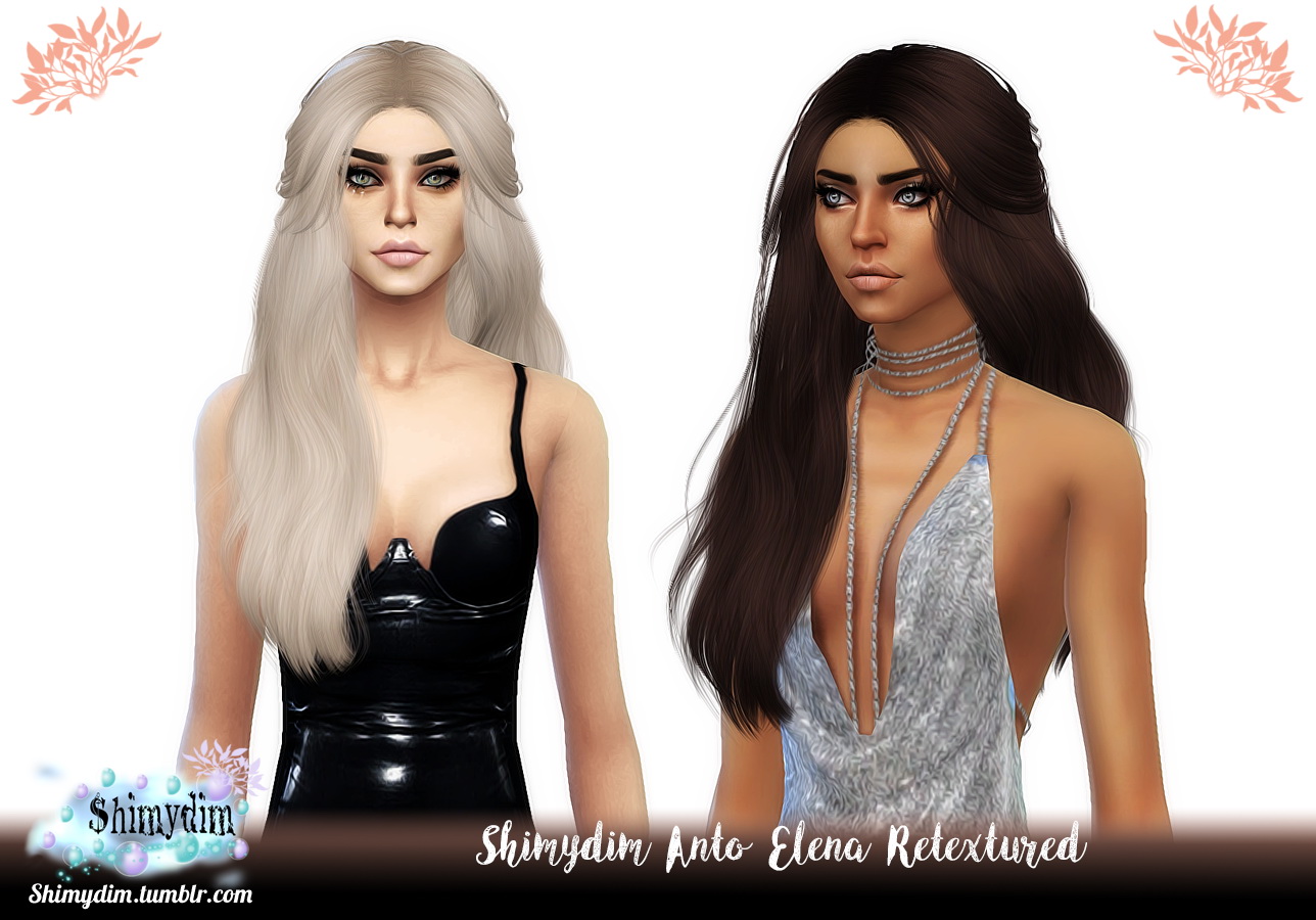 Shimydim Anto S Elena Hair Retextured Sims Hairs