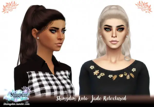 Sims 4 Hairs Shimydim Anto`s Jade Hair Retextured