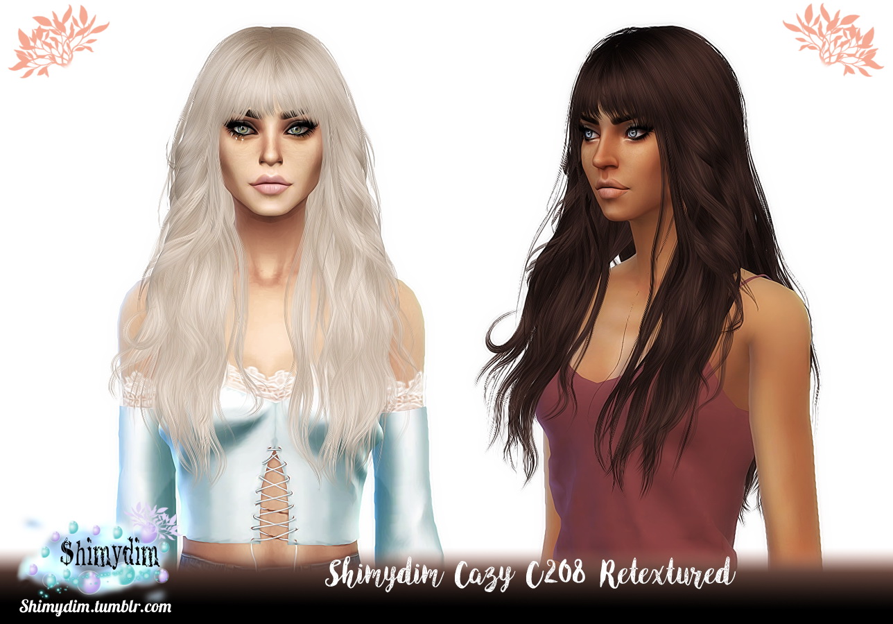 Shimydim Cazy C208 Hair Retextured Sims 4 Hairs