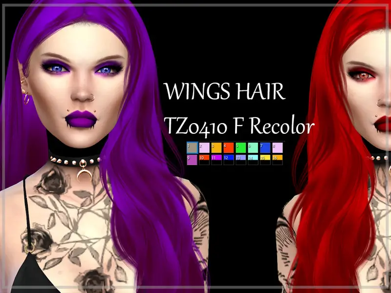 The Sims Resource Wings On Hair Recolored By Alfyy Sims Hairs Vrogue