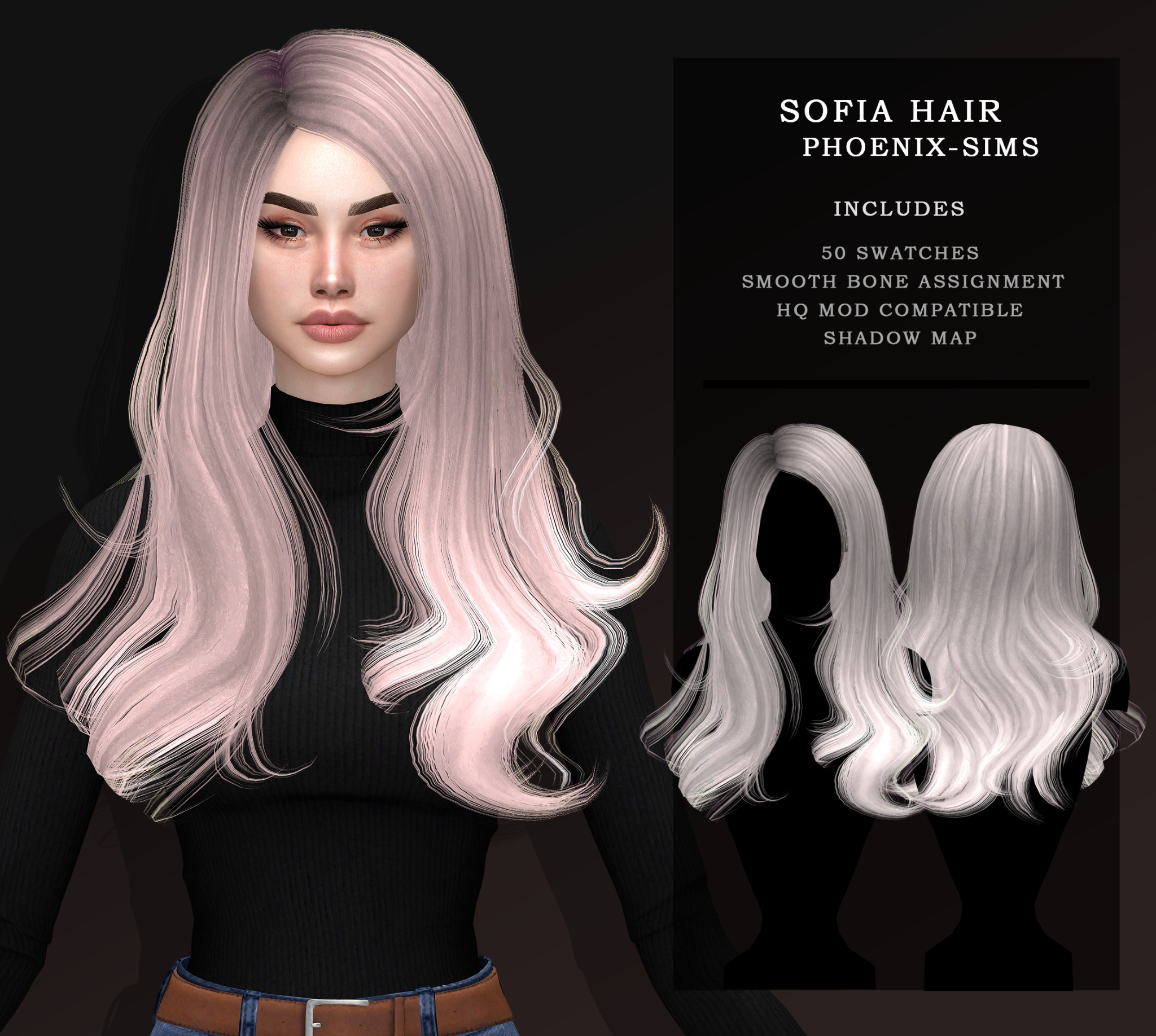 Sims 4 Hairs ~ Phoenix Sims: Sofia Hair

