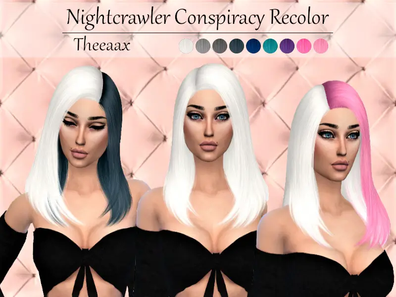 The Sims Resource Nightcrawler S Conspiracy Hair Recolored Sims 4 Hairs