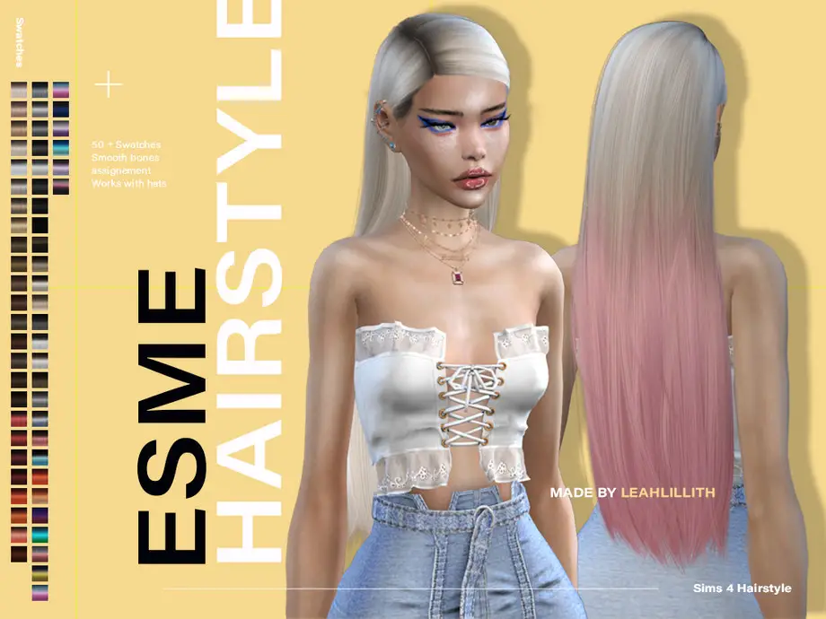 The Sims Resource Esme Hairstyle By LeahLillith Sims 4 Hairs