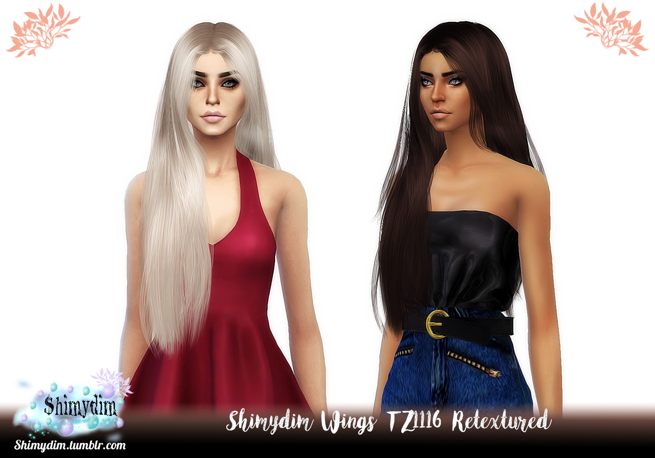 Shimydim WINGS TZ1116 Hair Retextured Sims 4 Hairs