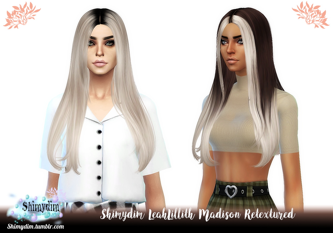 LeahLillith Madison Hair Retextured Shimydim Sims 4 Hairs