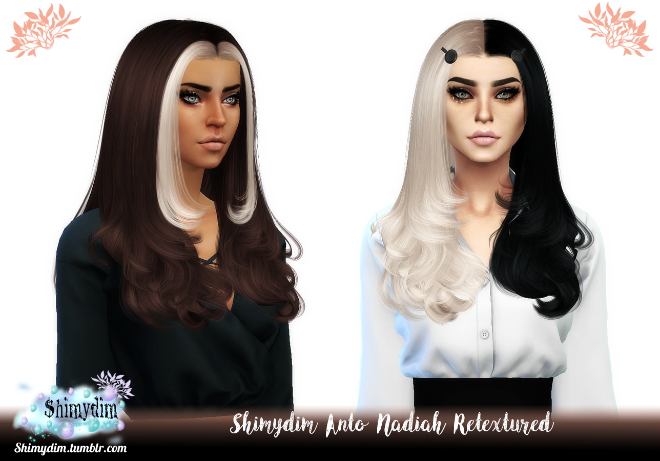 Anto S Nadiah Hair Retextured Shimydim Sims 4 Hairs