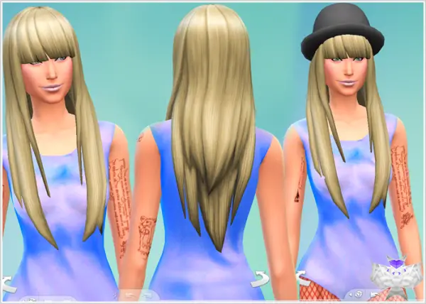 David Sims: Super Long Hair with Bangs hairstyle for Sims 4