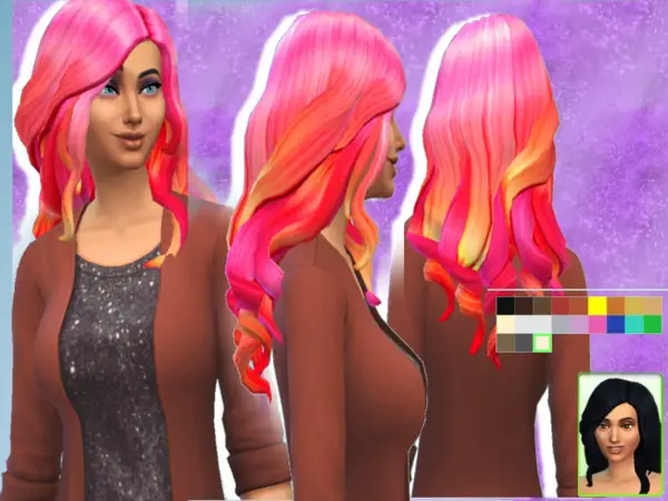 The Sims Resource: Sunrise Hair by Otakutwins for Sims 4