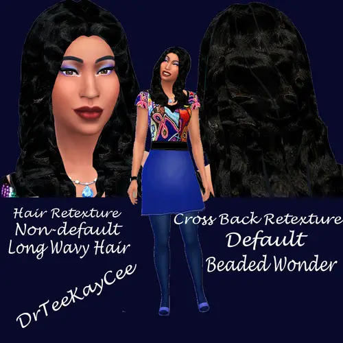 Sim Culture Nation: Long wavy hairstyle for Sims 4