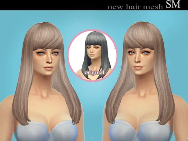 Simmaniacos: Straight hairstyle with bangs  New mesh for Sims 4