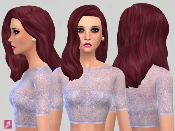 The Sims Resource Long Wavy Classic By Alexandrasine Sims 4 Hairs