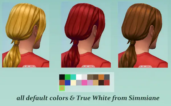 Mod The Sims: Long Ponytail for men by Sydria for Sims 4