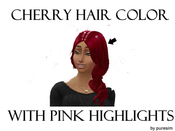 The Sims Resource: Cherry Curl Side hairstyle by PureSim for Sims 4