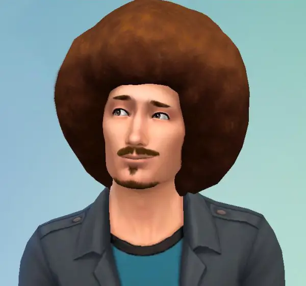 Mod The Sims: Big Afro for Men  by Esmeralda for Sims 4