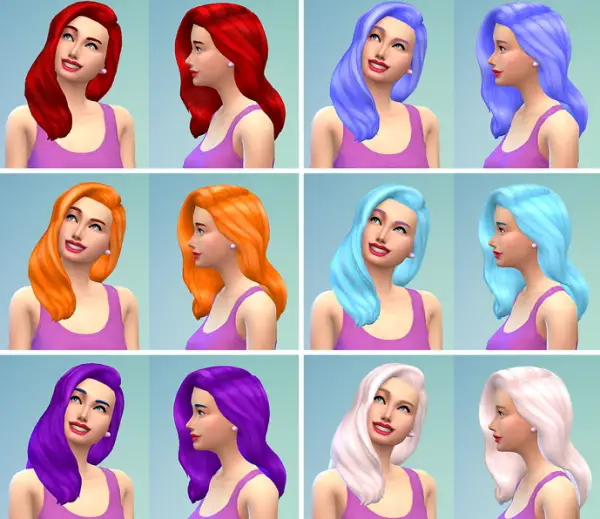 Simmiane: Mermaid hairstyle for Sims 4