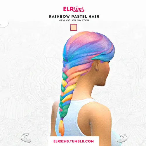 ELR Sims: Rainbow pastel hairs   3 recolors for Sims 4