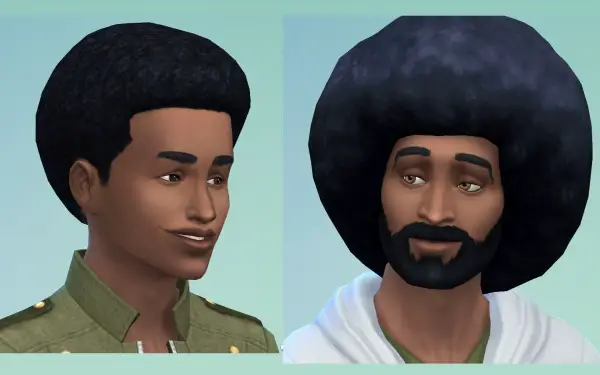 Mod The Sims: Afros hairstyle for men by Sydria for Sims 4