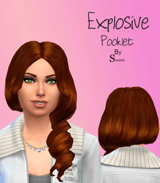 Simista: Hair Curl Side Pooklet Default Replacement Hairstyle for Sims 4
