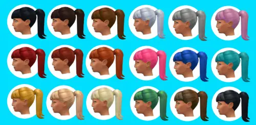 Argonaut Sims: New Mesh   Long Ponytail with Bangs hairstyle for Sims 4