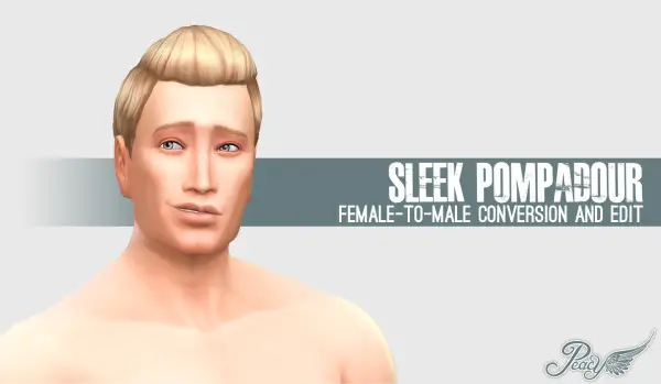 Simsational designs: Sleek Pompadour Female to Male Hairstyle Converted and Edit for Sims 4