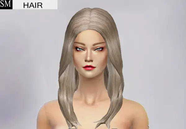 Simmaniacos: Long Wavy hairstyle edit mesh, custom texture and 14 colors for Sims 4
