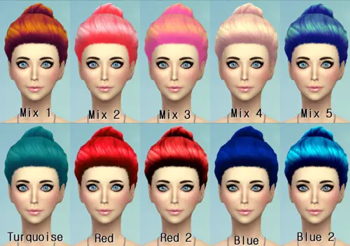 Darkiie Sims 4: 22 Non default Hair Recolors for Sims 4