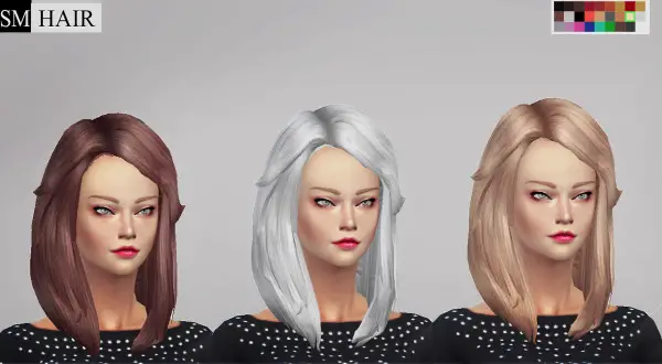 Simmaniacos: Hair MedWavySwepSoft   edit mesh and new 8 textures for Sims 4