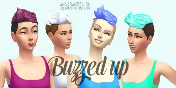 Sqquaresims: Annadandelion Buzzed up hairstyle for Sims 4