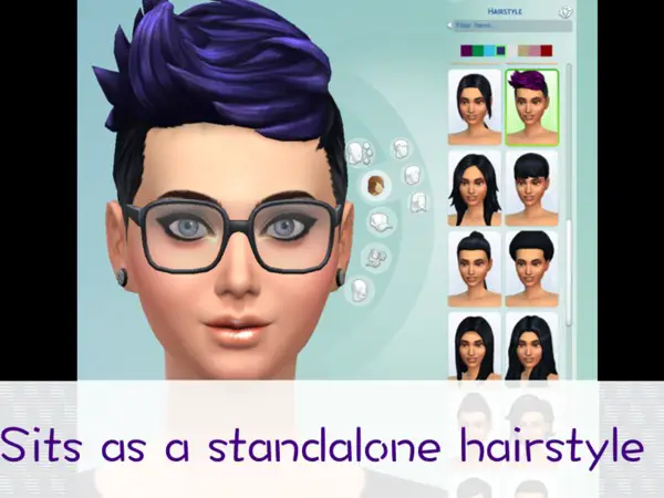 The Sims Resource: 8 Colorful Recolors of Short Blow Dry Hairstyle by psychdablue for Sims 4