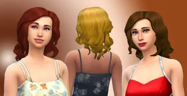 Mystufforigin: Medium curly hairstyle for Sims 4