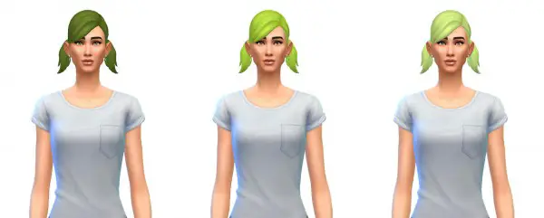 Busted Pixels: Pigtails hairstyle unnatural colors for Sims 4