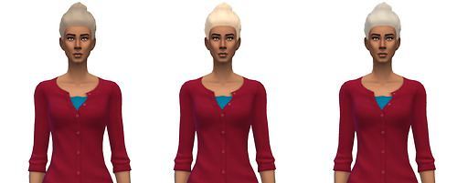 Busted Pixels: Granny bun hairstyle recolor for Sims 4