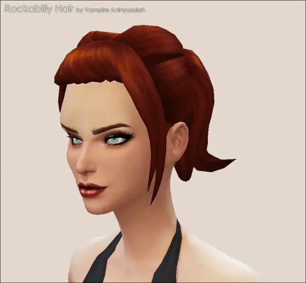 Mod The Sims: Rockabilly Hairstylenew mesh by Vampire aninyosaloh for Sims 4