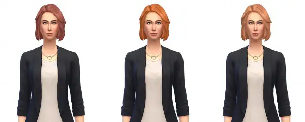 Busted Pixels: Medium wavy swept soft hairstyle 12 colors for Sims 4